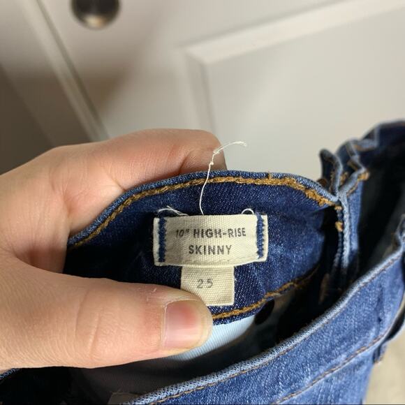 Madewell High Rise Button Fly Skinny Released Hem Distressed Jeans Size 25 - Picture 4 of 11